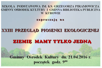 Powiększ grafikę: Ogłoszenie o XXIII Przeglądzie piosenki ekologicznej