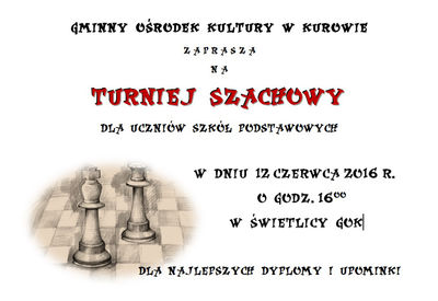 Powiększ grafikę: Plakat informacyjny o turnieju szachowym
