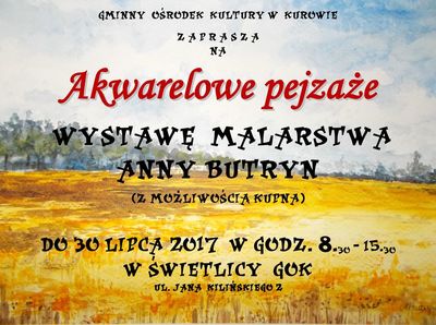 Powiększ grafikę: Zaproszenie na wystawę Akwarelowe Pejzaże