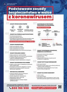 Powiększ grafikę: Plakat - Podstawowe zasady w walce z koronawirusem