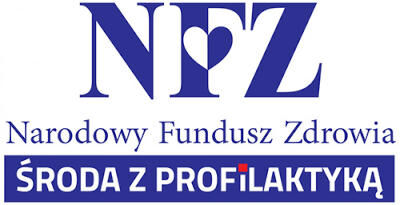 Logo Narodowego Funduszu Zdrowia oraz napis Środa z profilaktyką